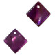 Muschel Anhänger Süßwasserperlmutt Quadrat 12-14mm Dark purple